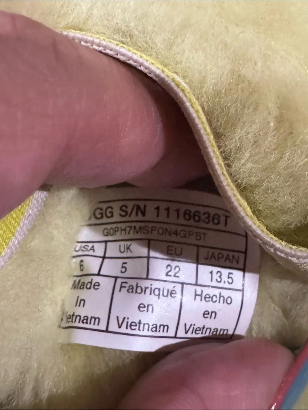 toddler yellow Ugg shoes